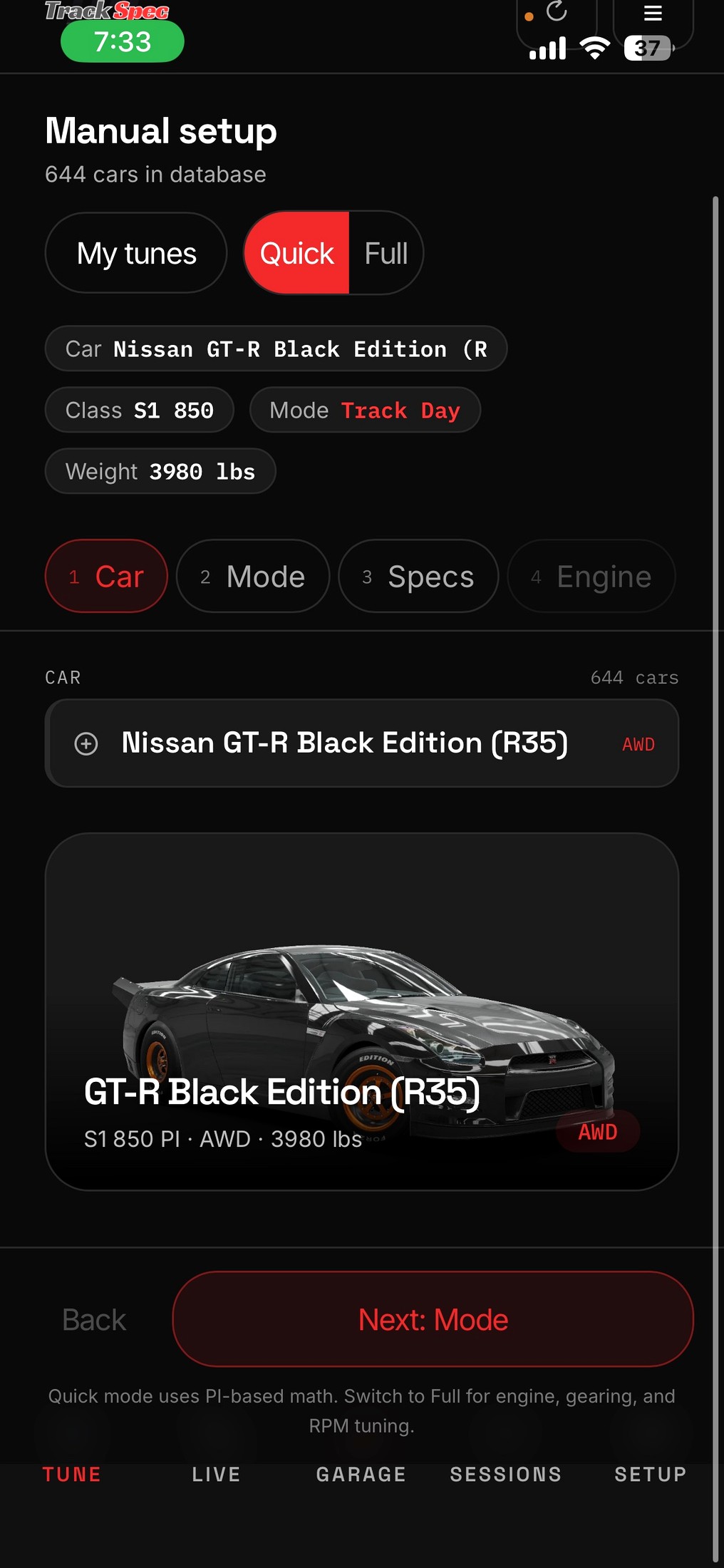 TrackSpec
